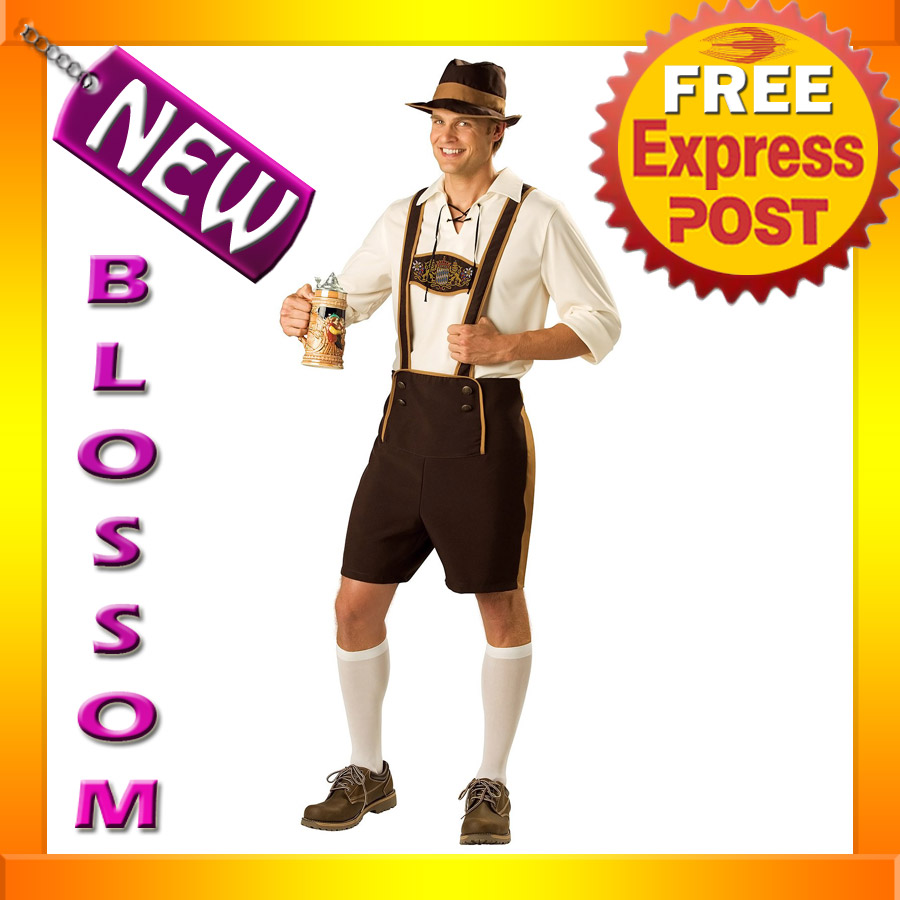 C213 Mens Bavarian Guy German Lederhosen Beer Oktoberfest Fancy Dress Costume Ebay